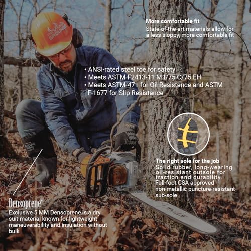 Dryshod Mens Slip Resistant Steel-Toe Gusset Work Safety Shoes |Waterproof | Rubber | Black3