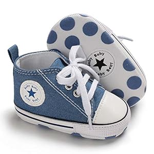 Unisex Baby Girls Boys Canvas High-top Shoes, Newborn Infant Anti-Slip Soft Sole Frist Walking Breathable Sneakers