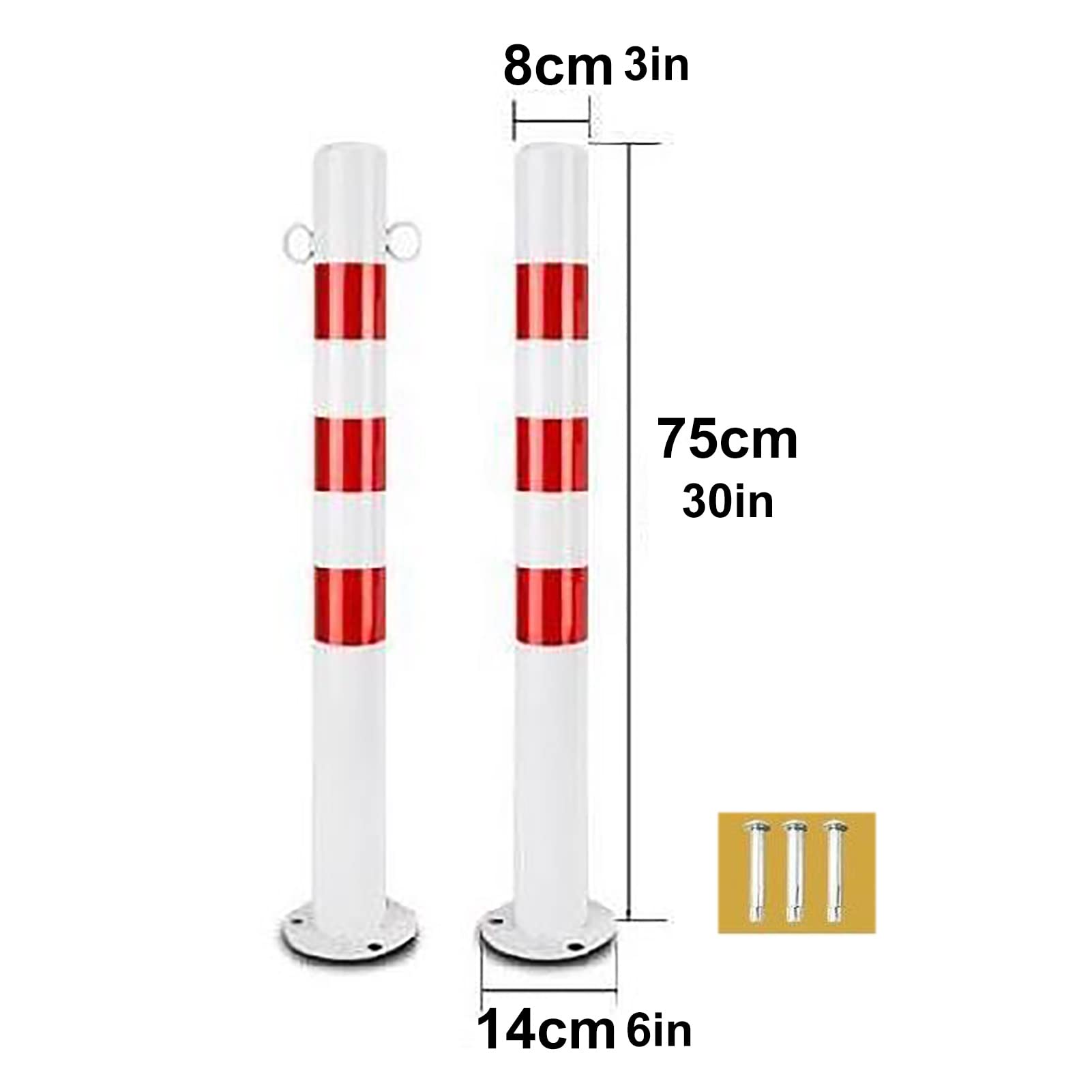Bolardos, Postes Delimitadores De Tráfico, Barreras De Seguridad con Banda Reflectante, Barreras De Estacionamiento para Obras De Construcción, Gestión De Instalaciones,Regular-0. 6MM