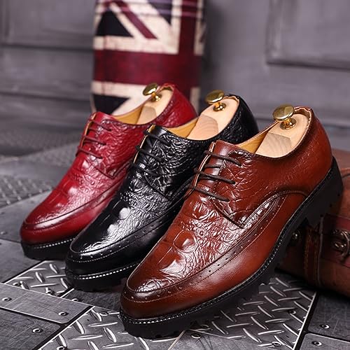 Men's Brogue Oxford Dress Shoes Stylish Business Work Leather Office Formal Leather Shoes Slip-On Wedding Lace-Up Dress Shoes3