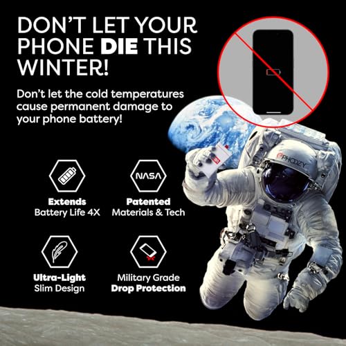 Image of PHOOZY Apollo II Thermal Phone Case with NASA-Derived Technology - Extends Battery Life 4X in Cold Weather and Heat - Military Grade 8-Foot Drop Protection Insulated Pouch - Medium Space
