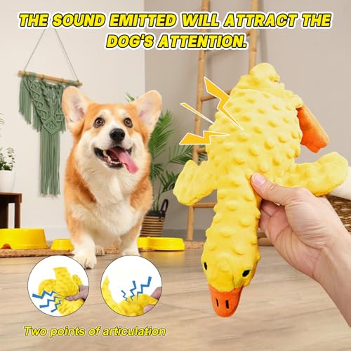 SPERMUOY Anti Stress Ente Hund,Anti Stress Hundespielzeug,Antistressente für Hunde pielzeug,Bequemes Spielzeug Hunde Plüsch Soundspielzeug für Hunde Plüsch Kauspielzeug