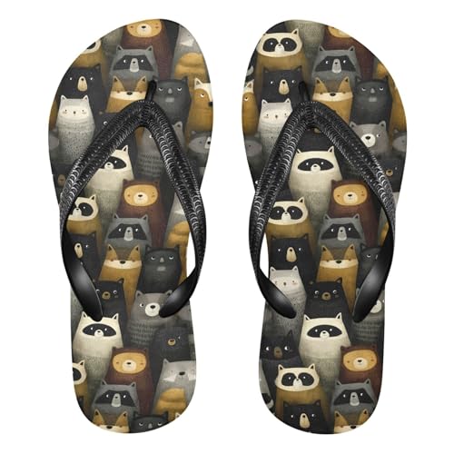 Flip Flop Sandals Cute Animals Print for Women Men Beach Outdoor XS