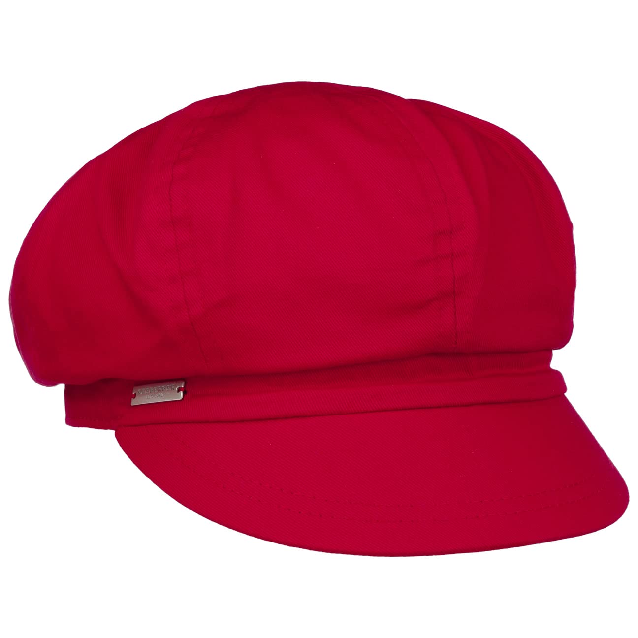 Seeberger Azalee Newsboy Cap Women - Cotton Summer with Peak, Lining Spring-Summer - One Size red