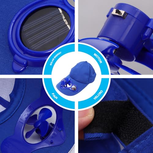Sombrero ventilador solar recargable: di adiós al calor con este accesorio de algodón azul 3
