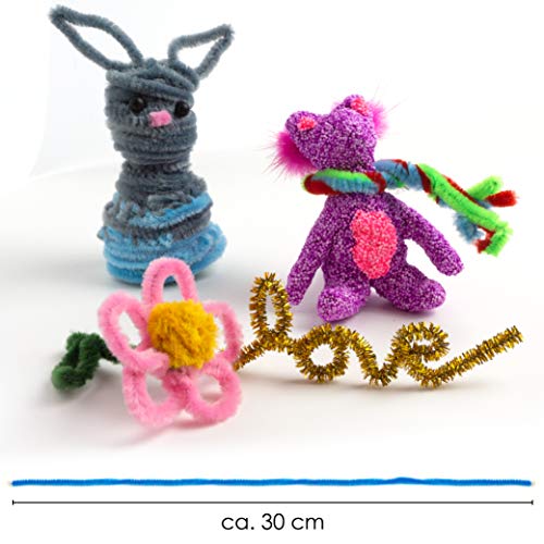 OfficeTree 220 Fil Chenille - 30 Couleurs + Couleurs Scintillantes - Chenilles Loisirs Creatifs pour Bricoler - Image 3