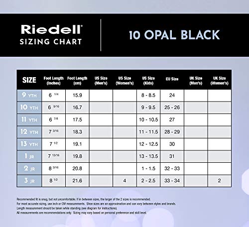 Riedell Skates - 10 Opal - Recreational Youth Ice Skates With Stainless Steel Spiral Blade For Boys | Black | Size 13 Youth #TOP1