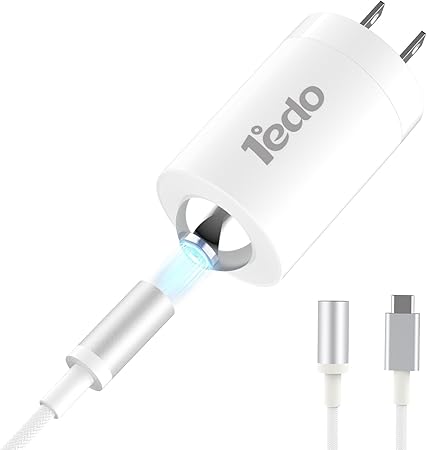 Magnetic Wall Charger for iPhone, 1°edo GaN 30W Fast USB C Charger Block, PD 3.0 QC 4.0 Foldable with 6FT Cable Magnetic Fast Charger for iPhone 17/16 and More Series, Samsung Galaxy, iPad (White)