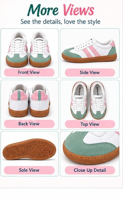 Image of Casual Sneaker Shoes for Women | Soft Cushioned Insole | Sneakers for Woman | Lightweight | Comfortable | Stylish, Trendy Girls and Women Sneakers with Laces