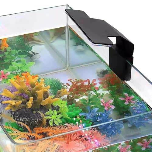 Image of 7W Nano Aquarium Light Clip-On Fish Tank Light with Timer & 9-Level Dimming&3 Colors for 1-5 Gallon Tanks, USB LED Full Spectrum Light (Adapter Not Included)