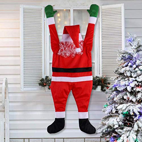 Runstarshow Décoration Père Noël Suspendue Santa Grimpant Ornement Accessoires Fournitures Props Cadeaux Créatifs pour Porte Fenêtre Party Fête Soirée (Pères Noël) Cover