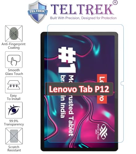 Image of Screen Guard Designed For Lenovo Tab P12 2023 12.7 Inch Nano Fiber PET Tempered Glass Screen Protector - Ultra Clear, Bendable, Flexible, HammerProof & Shatterproof