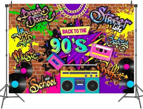 Fondo Fotográfico Hip Hop 10X8FT Graffiti Ladrillo Retro miniatura 7