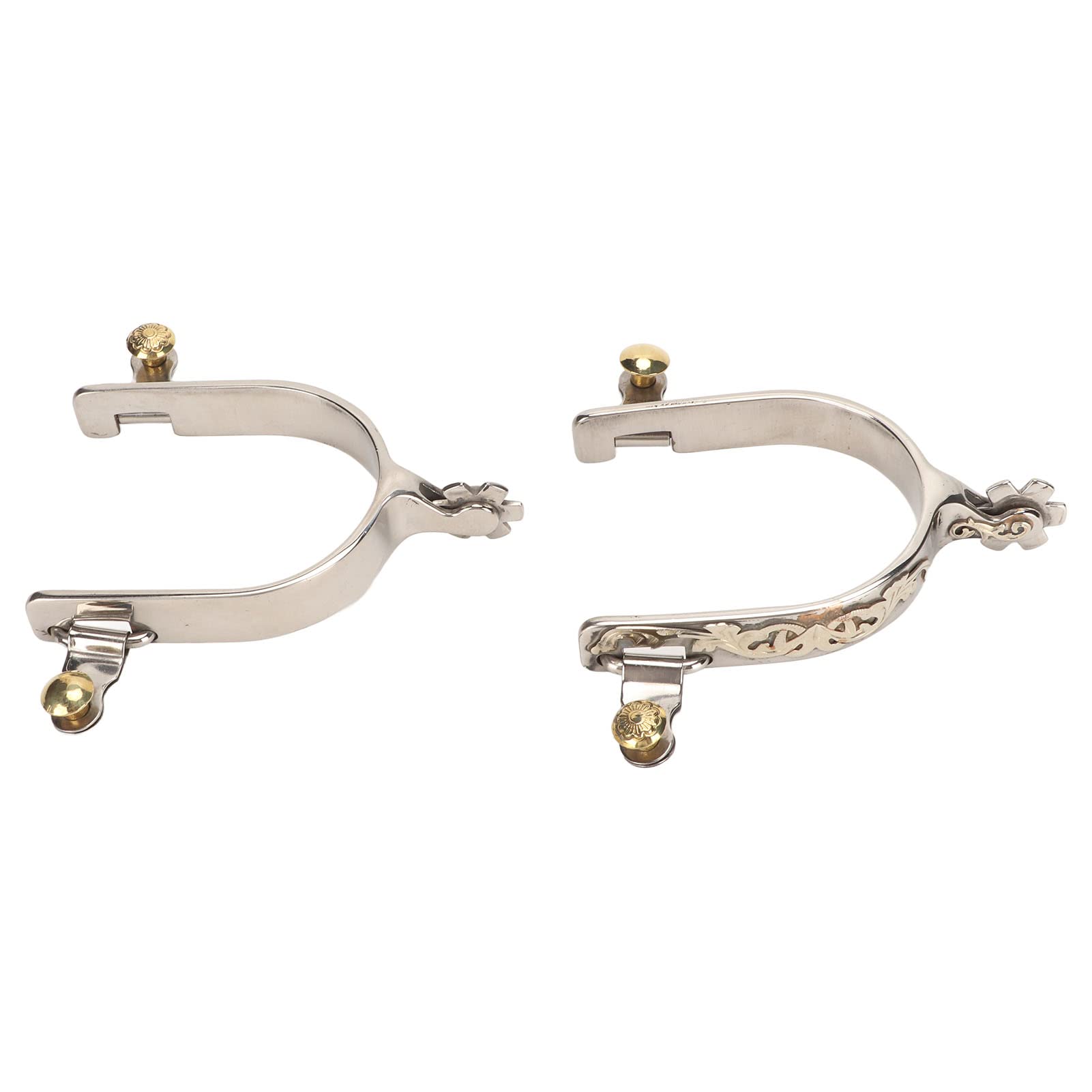 Stainless Steel Horse Spurs, 1 Pair Cowboys Spurs, with Gear Men Women Boot Rotatable for Equestrian Ing E Rian Competition