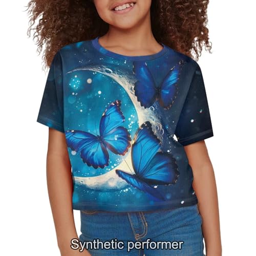 Image of 4th of July Shirt for Girls 7-8 Years US Flag Crop Tops Kids Outfit Independent Day Graphic Tee-