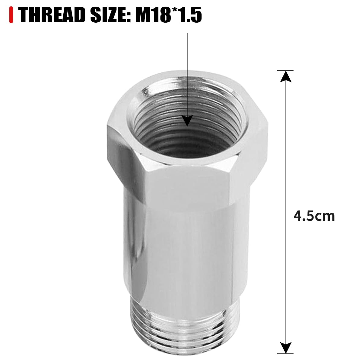 Adattatore Del Sensore Dell'ossigeno O2 45mm M18*1.5 Per Sistemi Scarico Auto