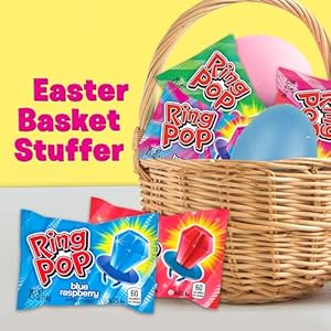 Ring Pop Easter Candy Lollipops 20 Ct Variety Pack in Assorted Fruity Flavors Bulk Individually Wrapped Hard Candy Lollipops For Easter Basket Stuffers Party Favors Treats and Gifts for Kids