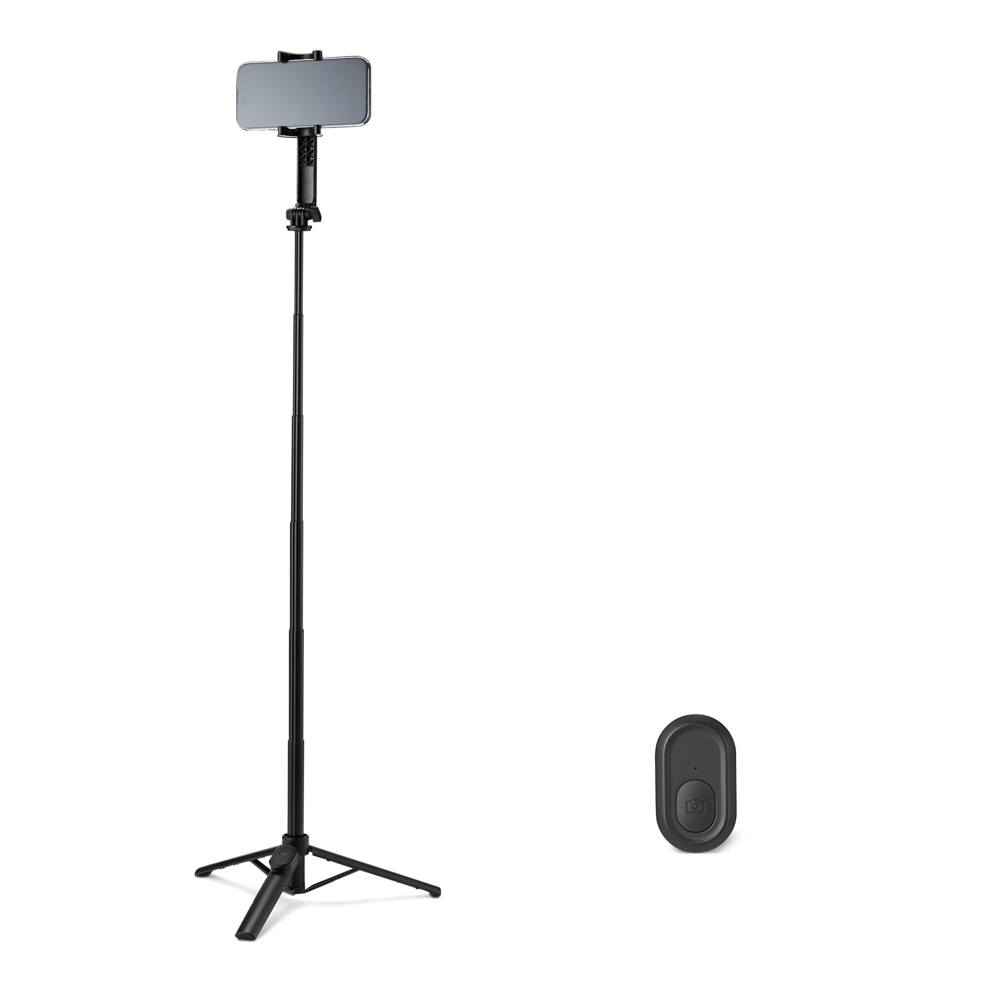 Amazon Basics Trípode y Paloselfi Extensible para Teléfono de 162cm/64in, con Mando a Distancia Inalámbrico, Negro — view 9