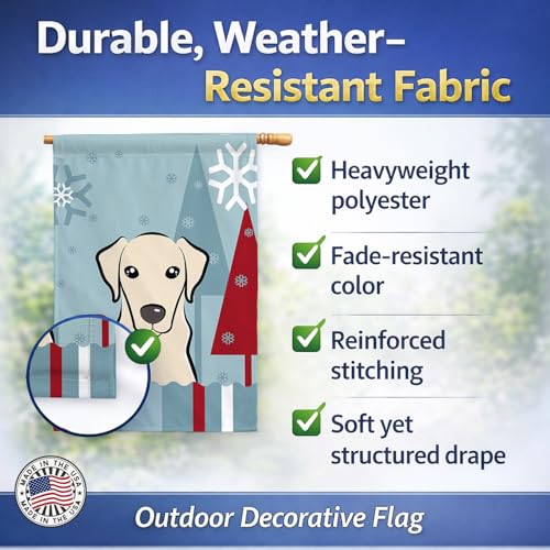 Drapeau maison Labrador jaune hiver multicolore grand format de toile - 6