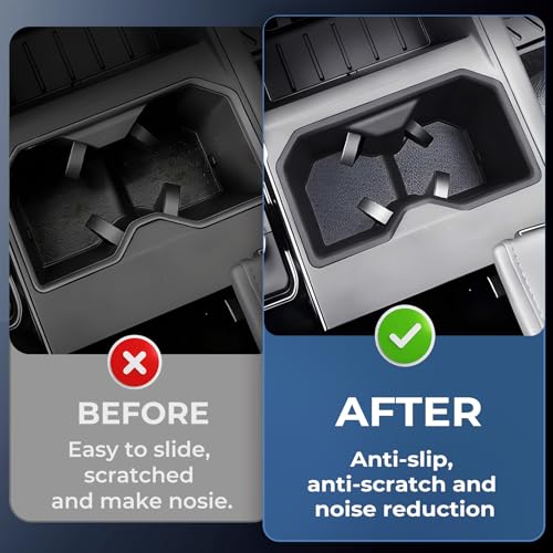 Image of Cup Holder Inserts for Toyota Tundra 2026 2025 2024 2023 2022 (Only Fits for SR /SR5 /Limited /TRD Pro), Interior Accessories TPE Cup Holders Covers Protector for 2022-2026 Tundra, Black