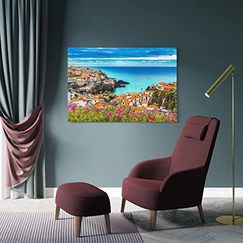 Canvas Wall Art Camara De Lobos, Madeira Island, Portugal Canvas Prints Wall Art Paintings Artworks Pictures Posters For Living Room Bedroom Decoration, Gift For Wedding Christmas Mother's Day 16X24I #TOP3