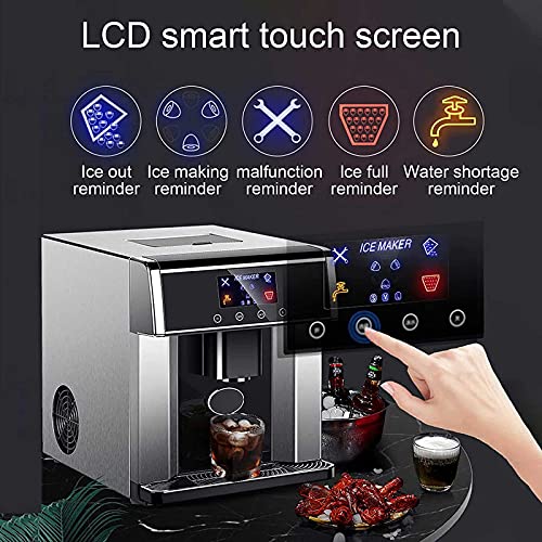Fabricadora de hielo portátil para mostrador, máquina todo en uno para hacer y servir agua helada, con indicador táctil LCD, fabrica hielo en 6-8 minutos miniatura 6