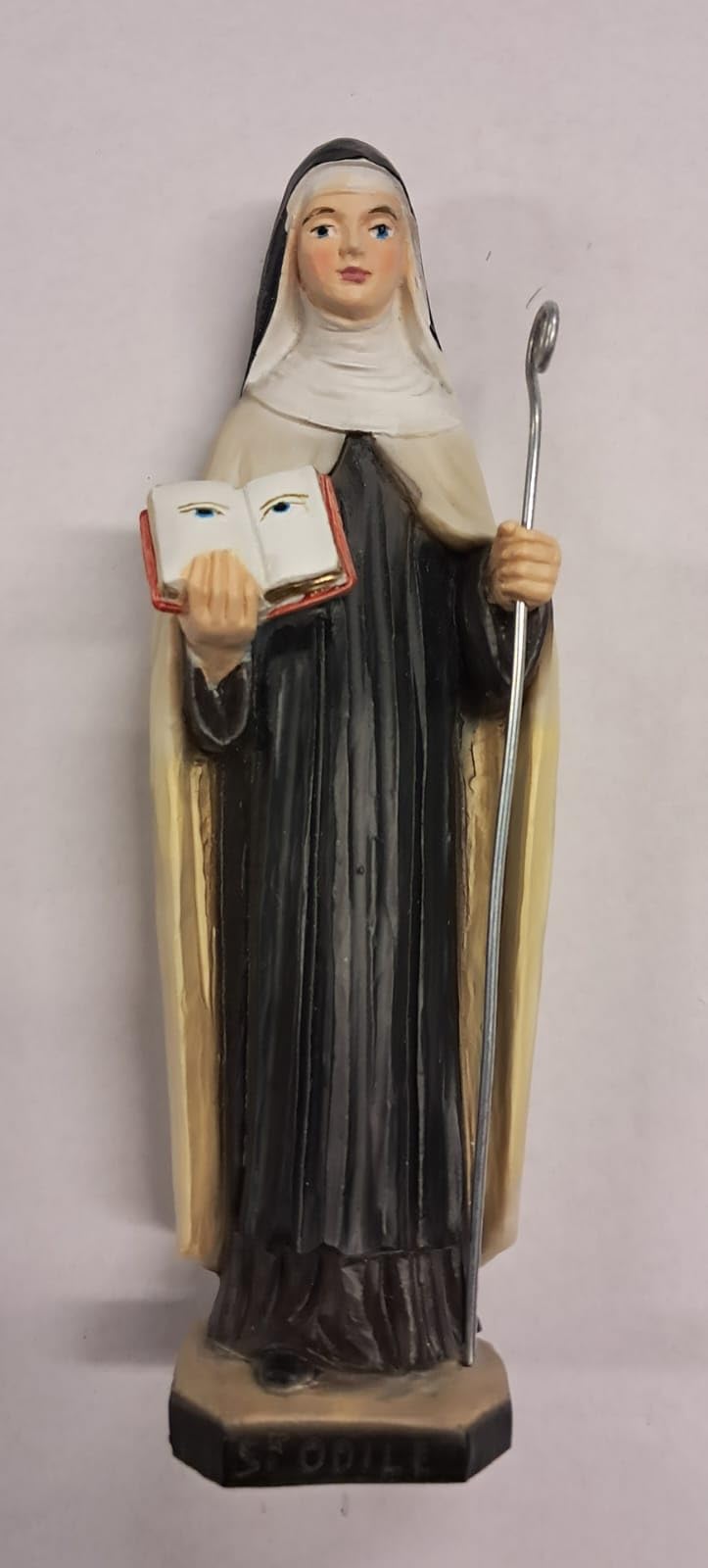 Generico ArteSacraCaravaggio Statua di Santa Odilia cm 20 (7,87 inches) in marmo resina piena decorata a mano di produzione artigianale italiana