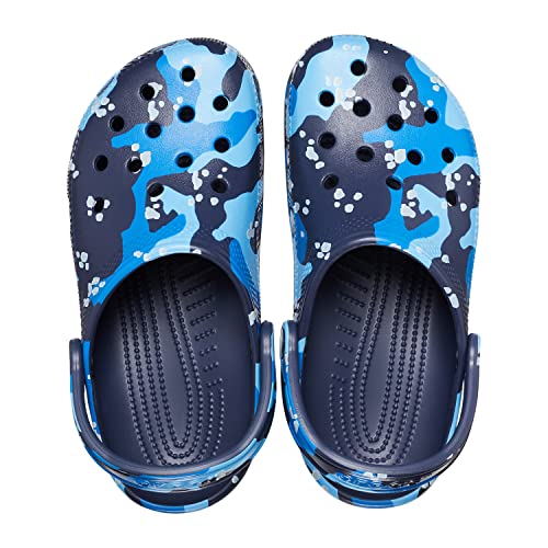 Sandália Classic Printed Camo, Crocs, Adulto Unissex, Navy/Multi, 44