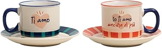 Mr. Wonderful - Juego de 2 tazas de espresso para mostrar un verdadero amor - Juego de 2 tazas de café espresso de cerámic...