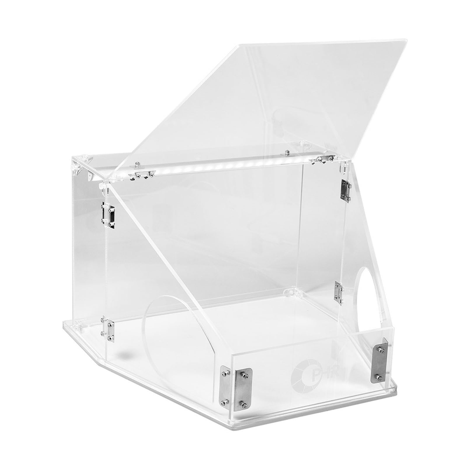 Gaenza A Gaenz Grinding Polish Dust Box With 2 Holes, Dustproof Polishing Booth, Transparent Enclosed Grinding Box Crylic Cover With Led Light For Polishing Spray Painting Engraving Sanding Polishing,