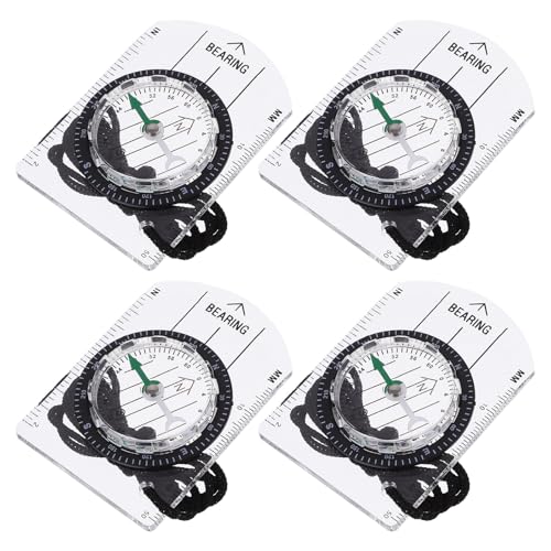 Set de 4 brújulas portátiles para senderismo y campamento