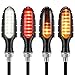 GoldOars 4PCS Indicateurs de moto Clignotants fluides Clignotants de moto Clignotants de jour Feux arrière Feux de freinage 12V pour moto (Coquille fumée)