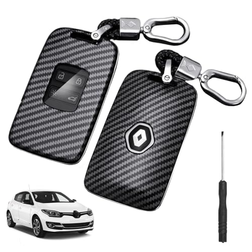 Coque de Clé 4 Boutons en Fibre de Carbone pour Re-Nault Koleos Kadjar Talisman Captur Espace Clio Mégane 2016-2024 – Protection Contre Les Rayures et...