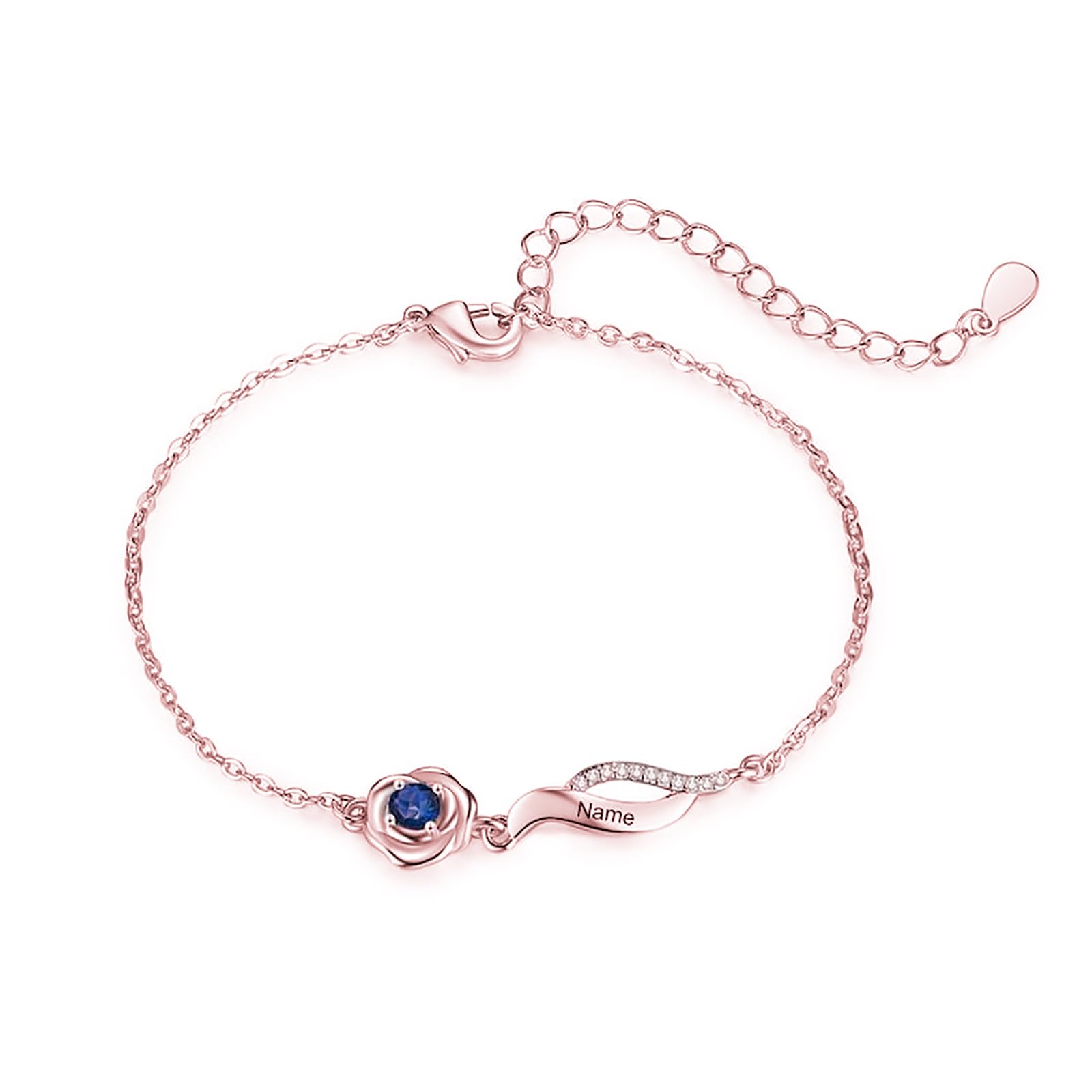 Personalisiertes Armbänder Fußkettchen mit 1–4 Geburtssteinen und Eingravierten Namen Für Frauen, Sterlingsilber Personalisiertes Fußkettchen, Schmuckgeschenk Geburtstag