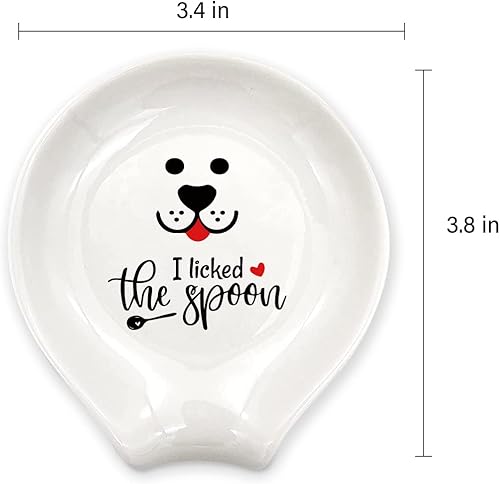 Miniatura 4 de WHING Divertido soporte para cucharas de té y café de cerámica blanca, I licked the spoon  Soporte para café estación de café, accesorios de