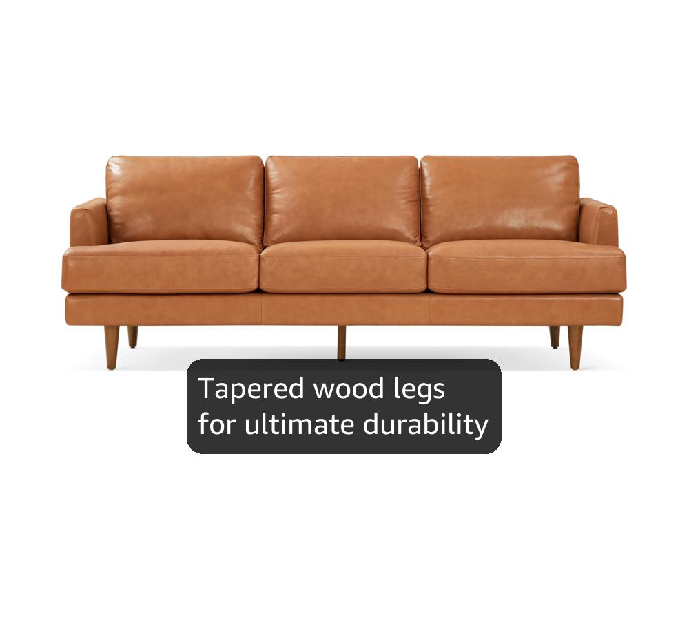 Amazon.com: Valencia Grosseto 87” Cognac Tan Brown 3 Seater Full