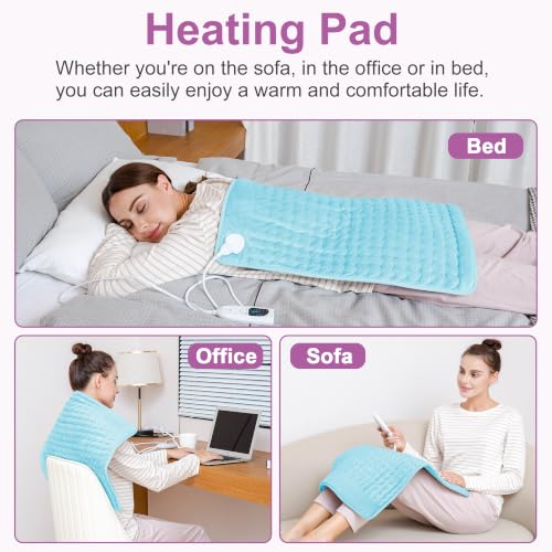 Image of Heating Pad,Electric Heating Pads,Heating Pad for Back,LightBlue,24x20 Inch