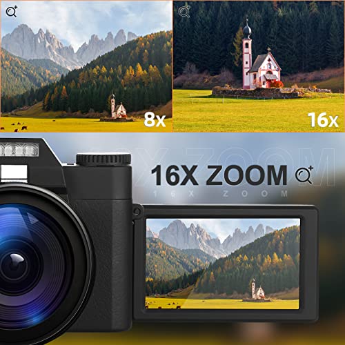 G-Anica Digital Cameras For Photography, 4K 48Mp Video Camera, 16X Digital Zoom Vlogging Camera For Youtube, Travel Camera With 32Gb Sd Card And Wide Angle Lens Macro Lens #TOP4