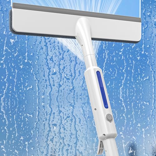 Kit de limpeza de janelas, ferramenta de limpeza de esconderijo retrátil com 3 microfibras, ferramenta de vidro moderna para vidro para exteriores ao ar livre, limpador
