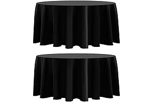 120 Inch Round Tablecloth Black 2-Pack