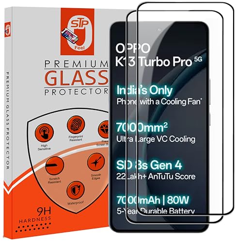 Image of Premium HD+ Tempered Glass Screen Protector Guard Compatible For Oppo K13 Turbo 5G / K13 Turbo Pro 5G (6.8 Inch, Pack of 2) | Edge to Edge Coverage With Easy to installation kit