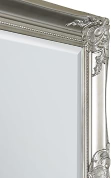 MirrorOutlet Large Silver Antique Shabby Chic Ornate Wall Mirror 5Ft6 X 2Ft6, 168cm X 76cm,XY050