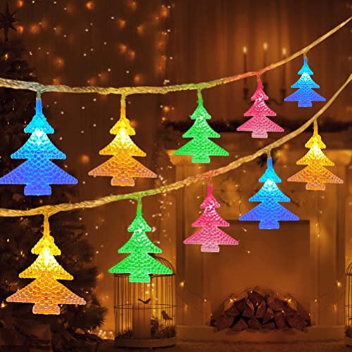 Yusat Luces de hadas coloridas 6 m 40 LED árbol de Navidad cadena de luces funciona con pilas decorativas luces de hadas hogar fiesta ventana decoración Cover