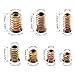 Glarks 95Pcs Zinc Alloy Hex Flanged Screw-in Nut Hex Socket Drive Threaded Insert Nuts Assortment Set for Wood Furniture