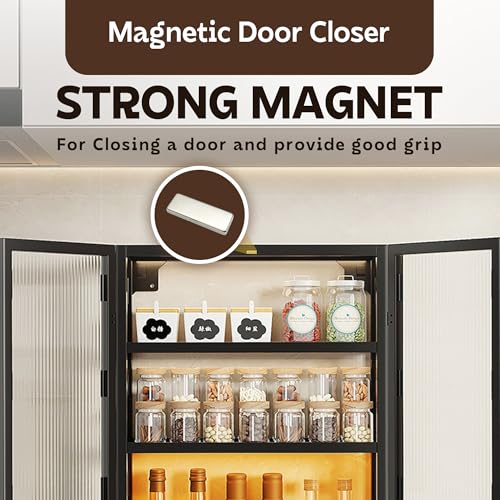 Image of MIORAH Kitchen Storage Cabinet | Modular Wall Mounted Kitchen Cabinet Organiser |3 Layer, Space Saving Carbon Steel Shelf, Black, 40 cm, Pack of 1