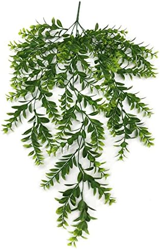 Miniatura 5 de 2 plantas colgantes artificiales, plantas falsas de eucalipto de 2.6 pies, plantas colgantes falsas, plantas artificiales de hiedra falsa para