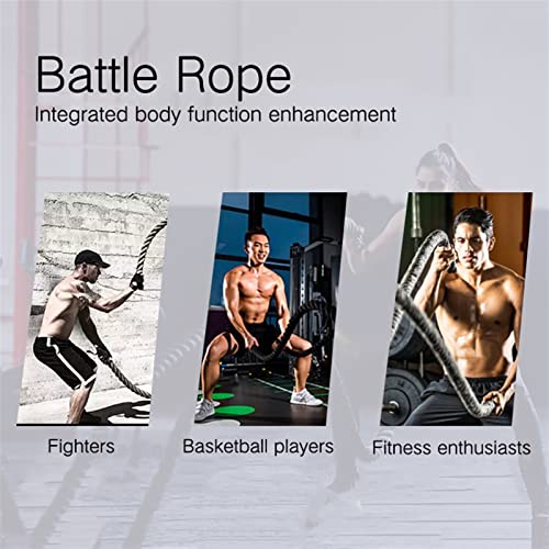 KUYUC Battle Ropes, 1.5 inch Diameter Battle Rope, Home Gym Equipment for Strength Training Outdoor Cardio Men and Women (Color : Black, Size : 15m(49ft)) - Image 5