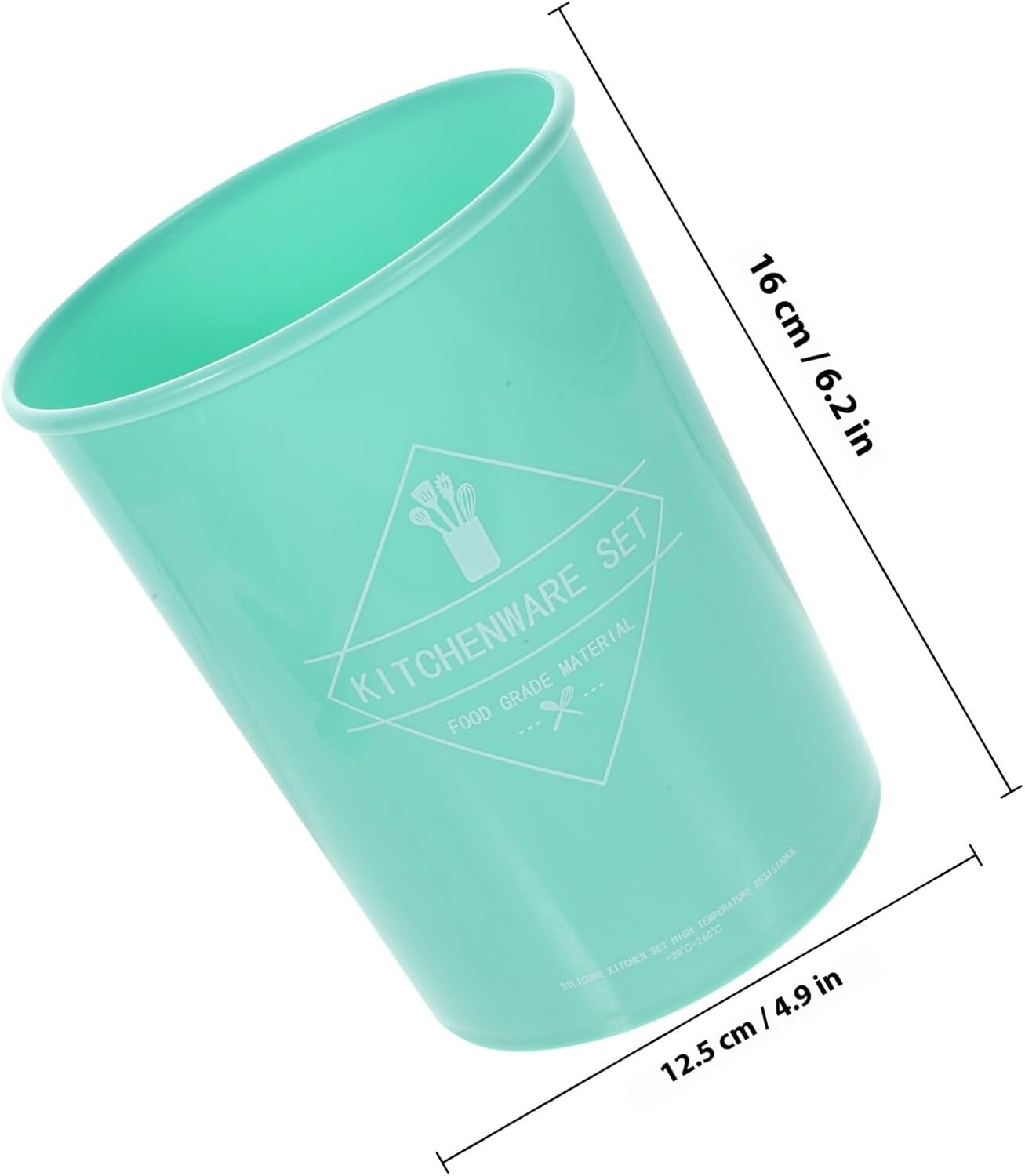 12pcs Kitchen Silicone Utensils Set with Nylon Storage Bucket and Wooden Handles, Heat Resistant Cooking Tools for Home Cooking and Baking, Deep Green