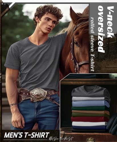 3 Pack Big and Tall Cotton T-Shirts for Men, Short Sleeve V Neck Oversized Tops Casual Summer Basic Plus Size Tees3