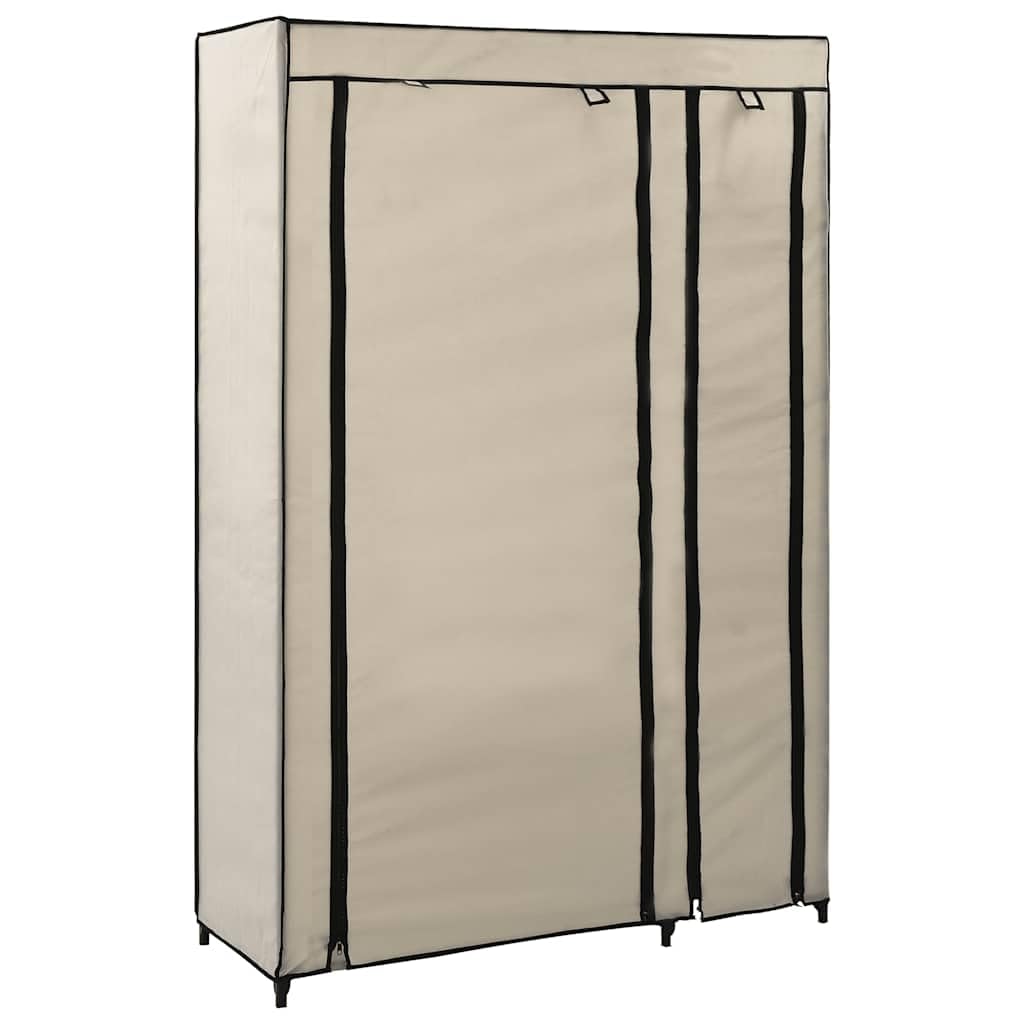 Kleiderschrank, faltbar, 110 x 45 x 175 cm, Stoff, cremefarben